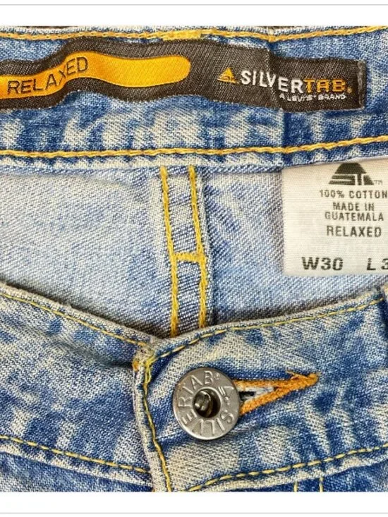 VTG Levi's SilverTab Relaxed Fit Jeans Light-Wash Blue Sz 30x32 #160K - Picture 4 of 10